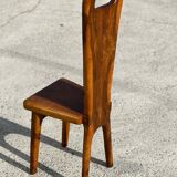 Sculptural high-back chairs in solid olive wood, France, 1960s, set of 6