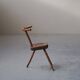 Small alpine chair in solid pine, folk art, early 20th century.