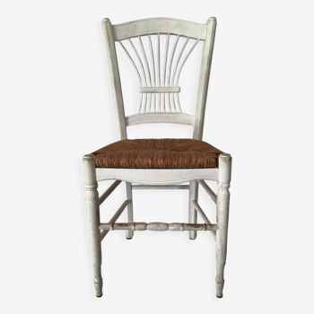 Vintage painted mulched lyre chair