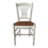 Chaise lyre paillée peinte vintage
