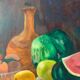 Huile sur toile nature morte