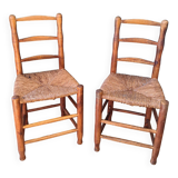 Pair of straw chairs