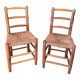 Pair of straw chairs
