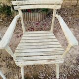 Ensemble d'assises  de jardin 4 fauteuils et 1 chaise - en bois