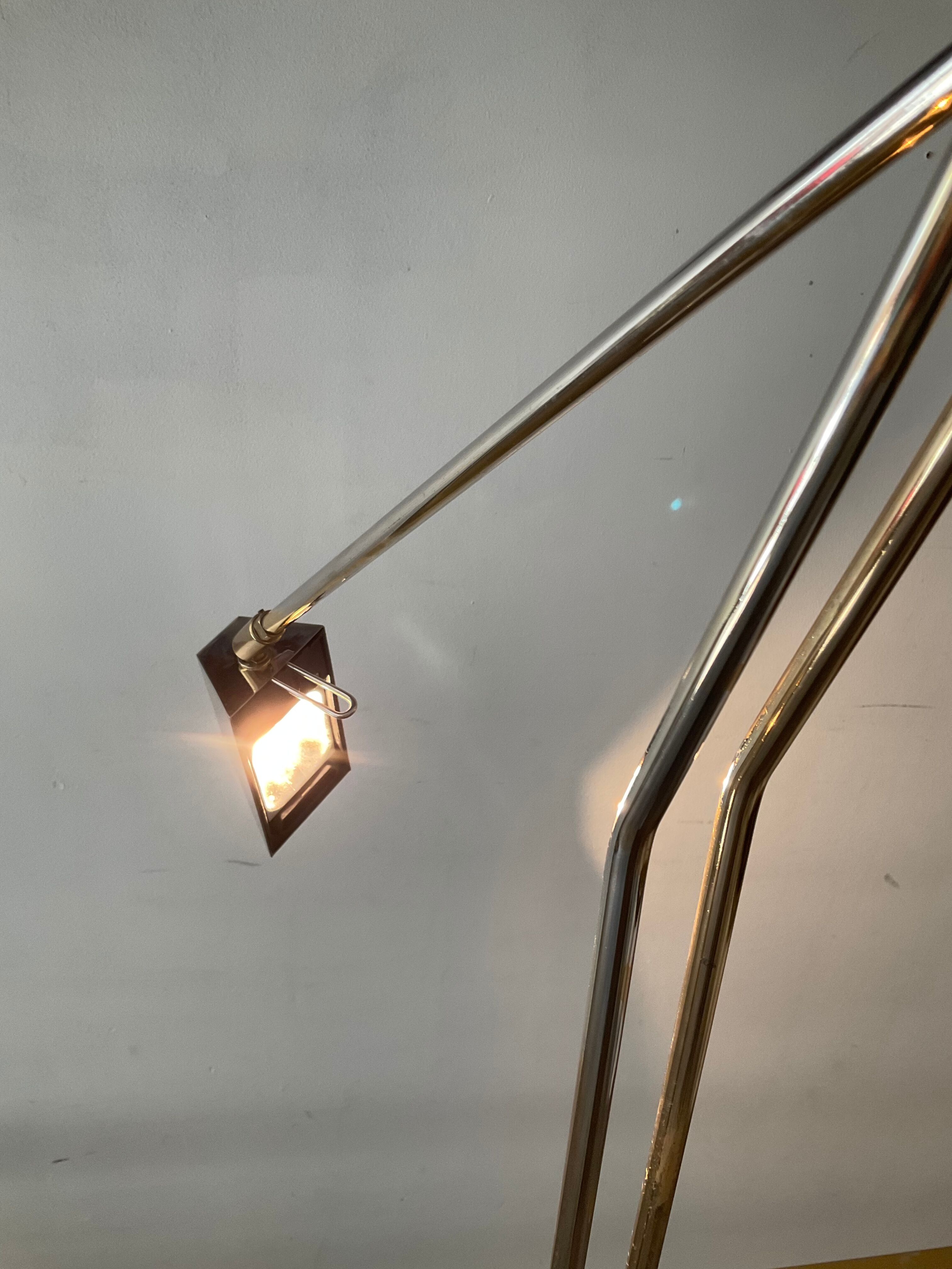 Deknudt e-reader floor lamp from the 70s in brass