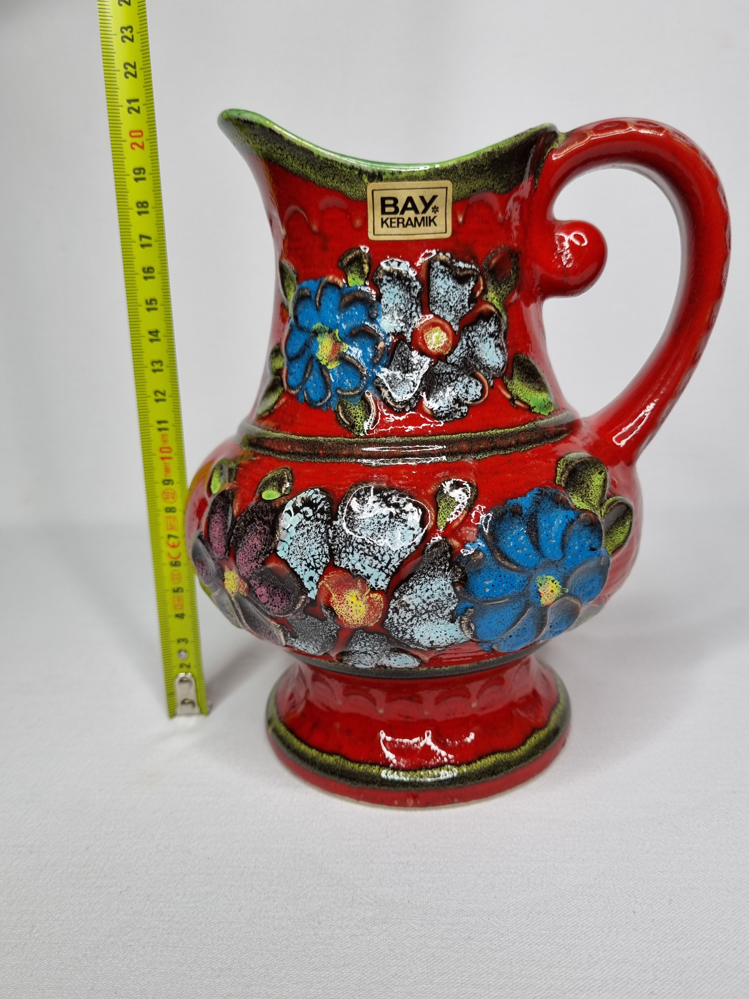 Vintage vase Bay Keramik (West Germany), décor "Napoli", 20 cm