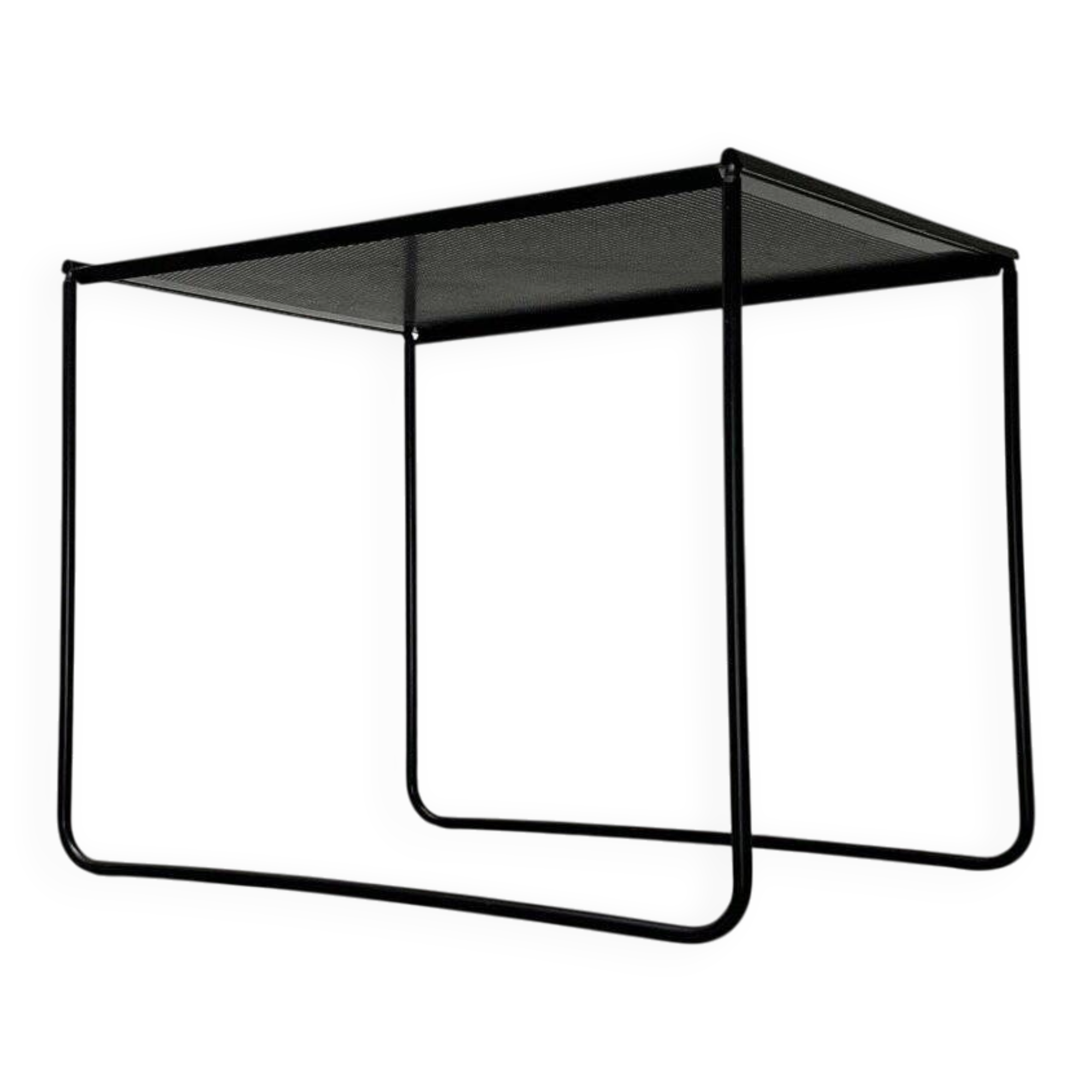 Postmodern perforated metal nesting side table from Ikea, 1980s.