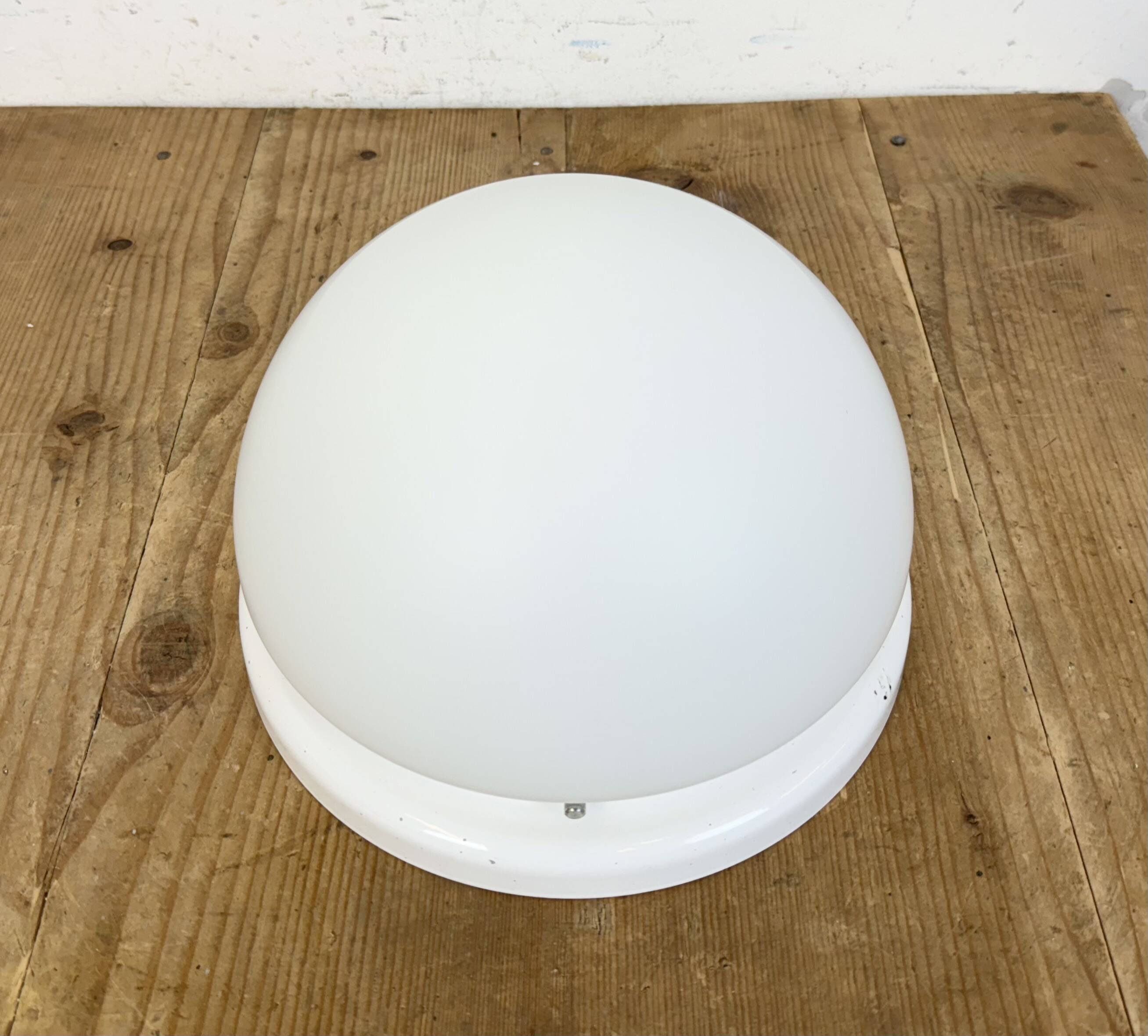 Vintage Ceiling Light with Milk Glass, 1980s