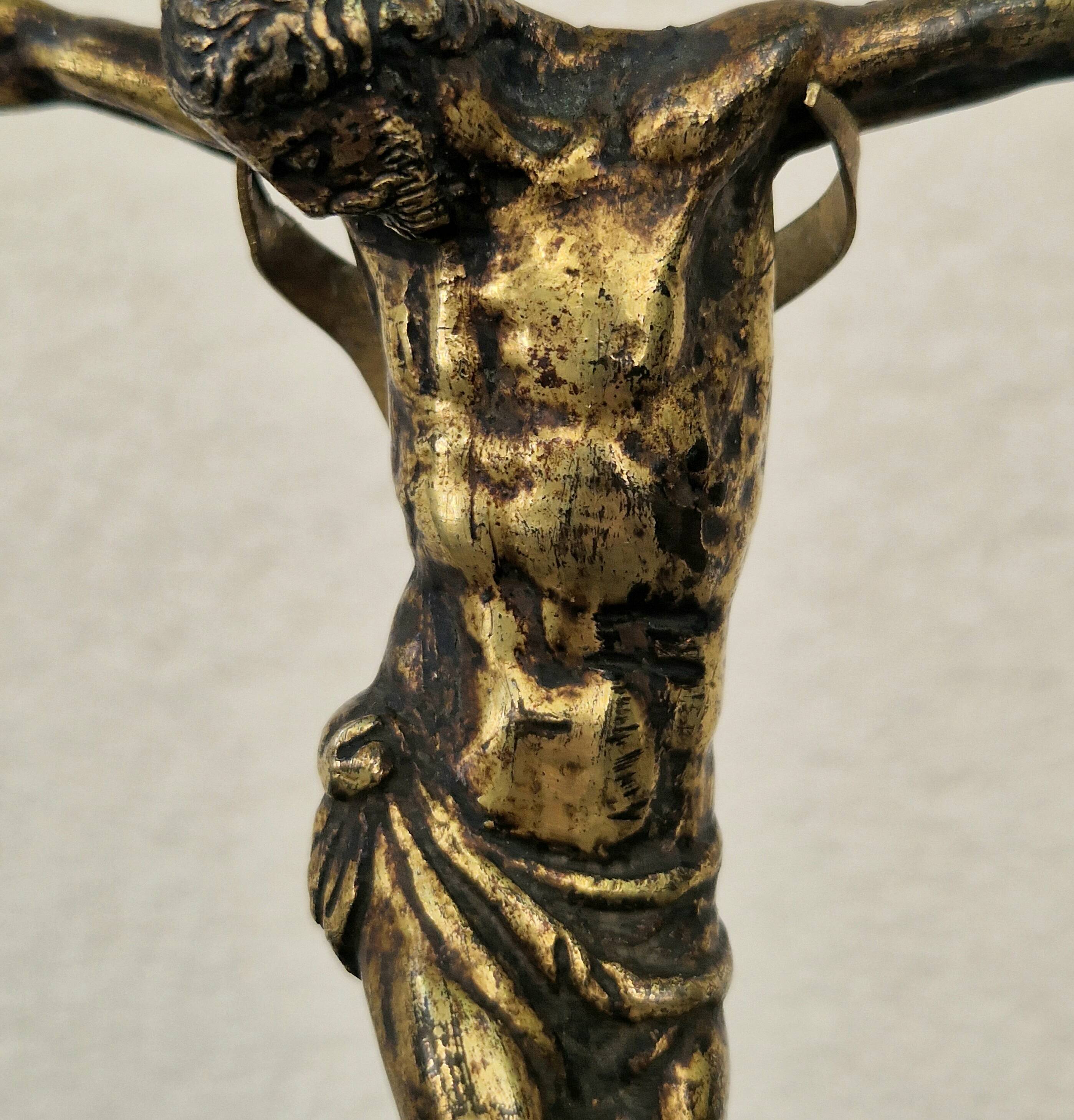 Ancient bronze Christ on a contemporary base