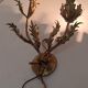 Golden wrought iron wall lamp France, 1970s