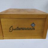 Old haberdashery cabinet drawer display Gutermann wood sewing