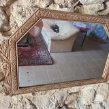 Art Deco hexagonal wooden mirror