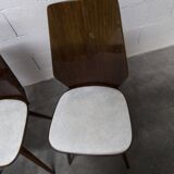 Suite de 6 chaises Baumann modèle 840 G2S finition acajou verni, 1963