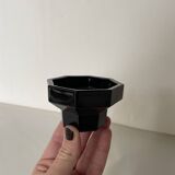 Bougeoir octogonal en verre noir Arcoroc France