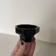 Bougeoir octogonal en verre noir Arcoroc France