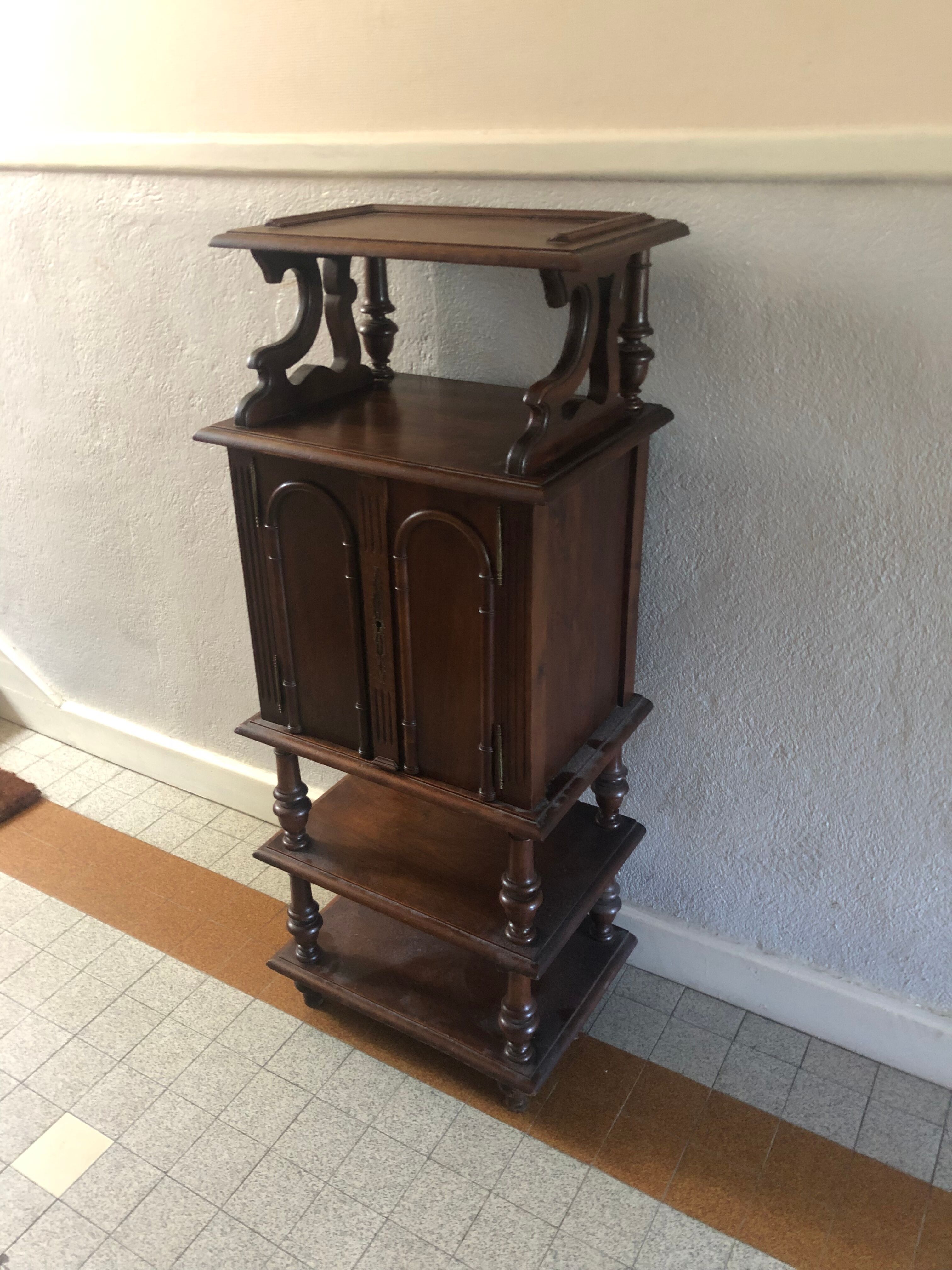 Antique wood music cabinet noble