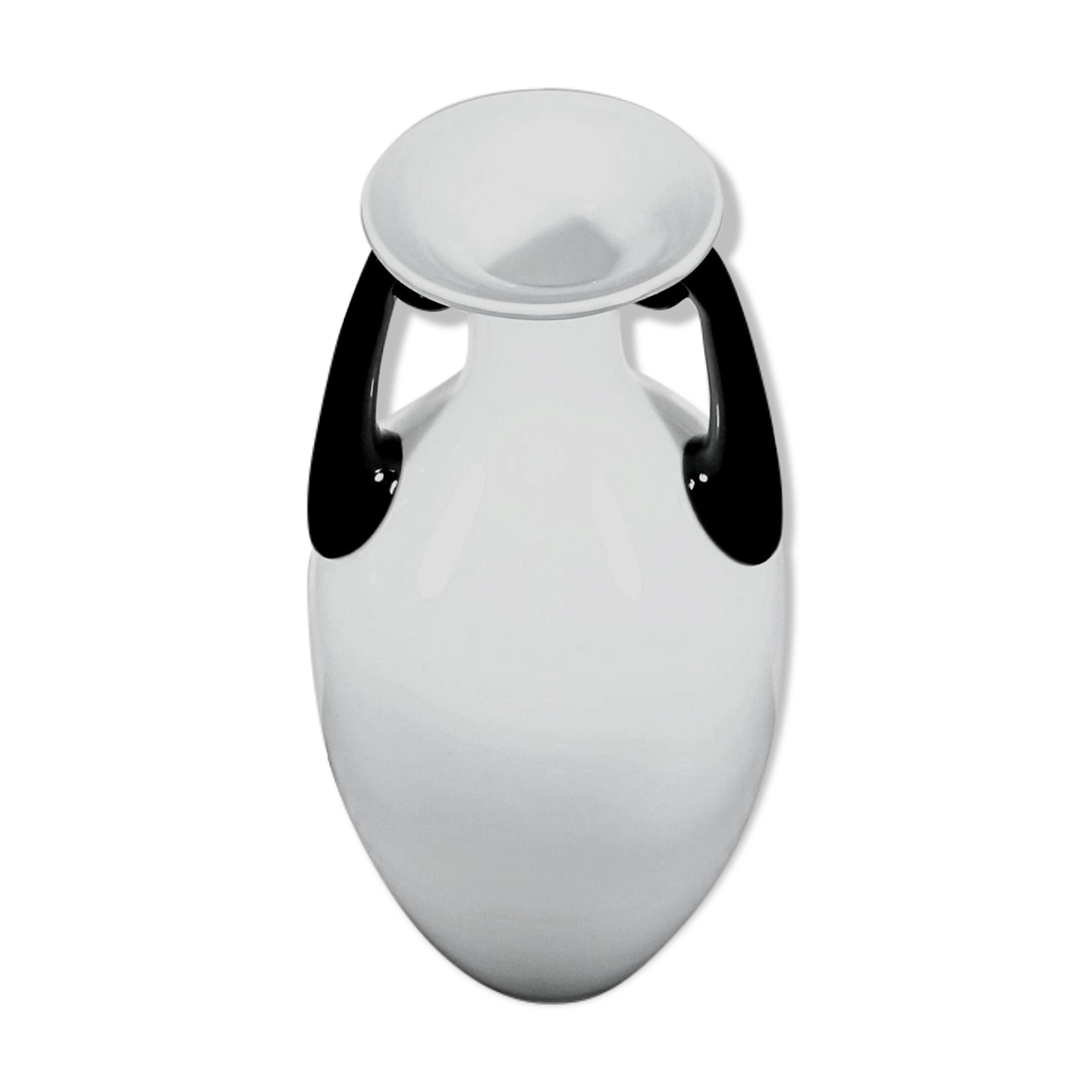 Vase art déco en verre opaline