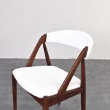 Teak & Boucle Chairs by Kai Kristiansen for Schou Andersen, 1960s, Set of 4