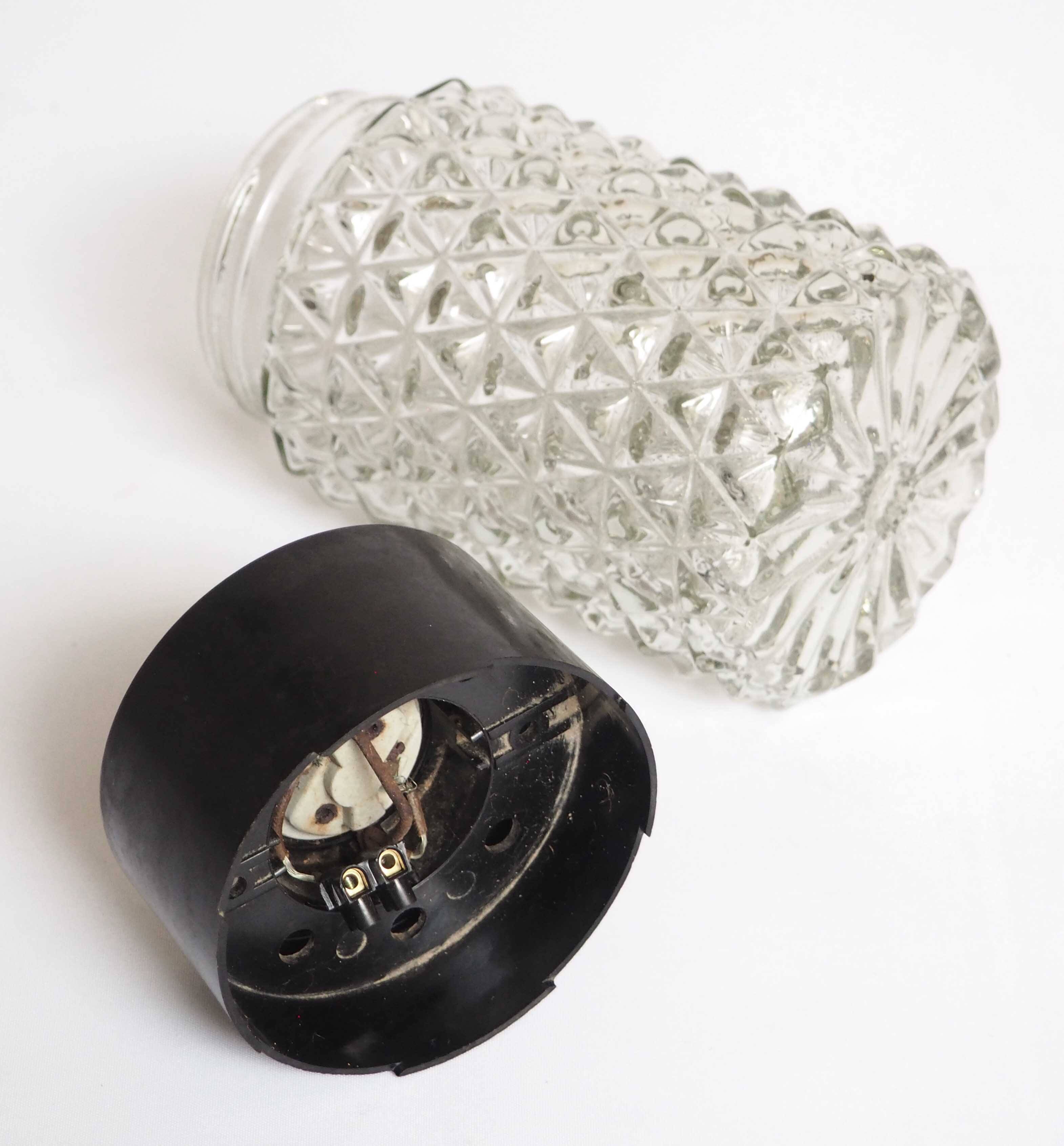 Molded glass cylinder ceiling light