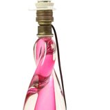 Lampe de table en cristal rose Val Saint Lambert Swirl Sixties