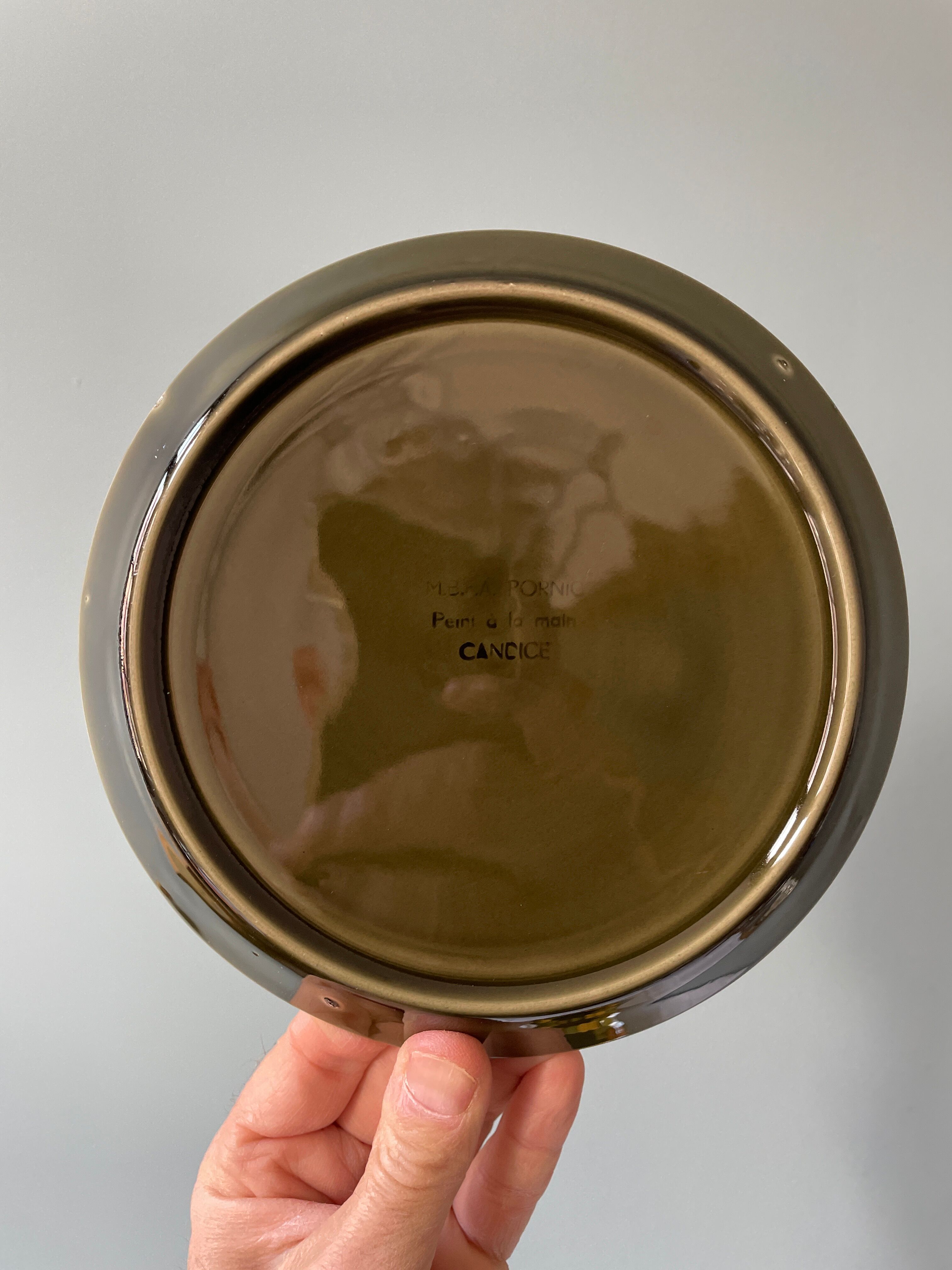 Set of 9 vintage plates MBFA Pornic, model "Candice"