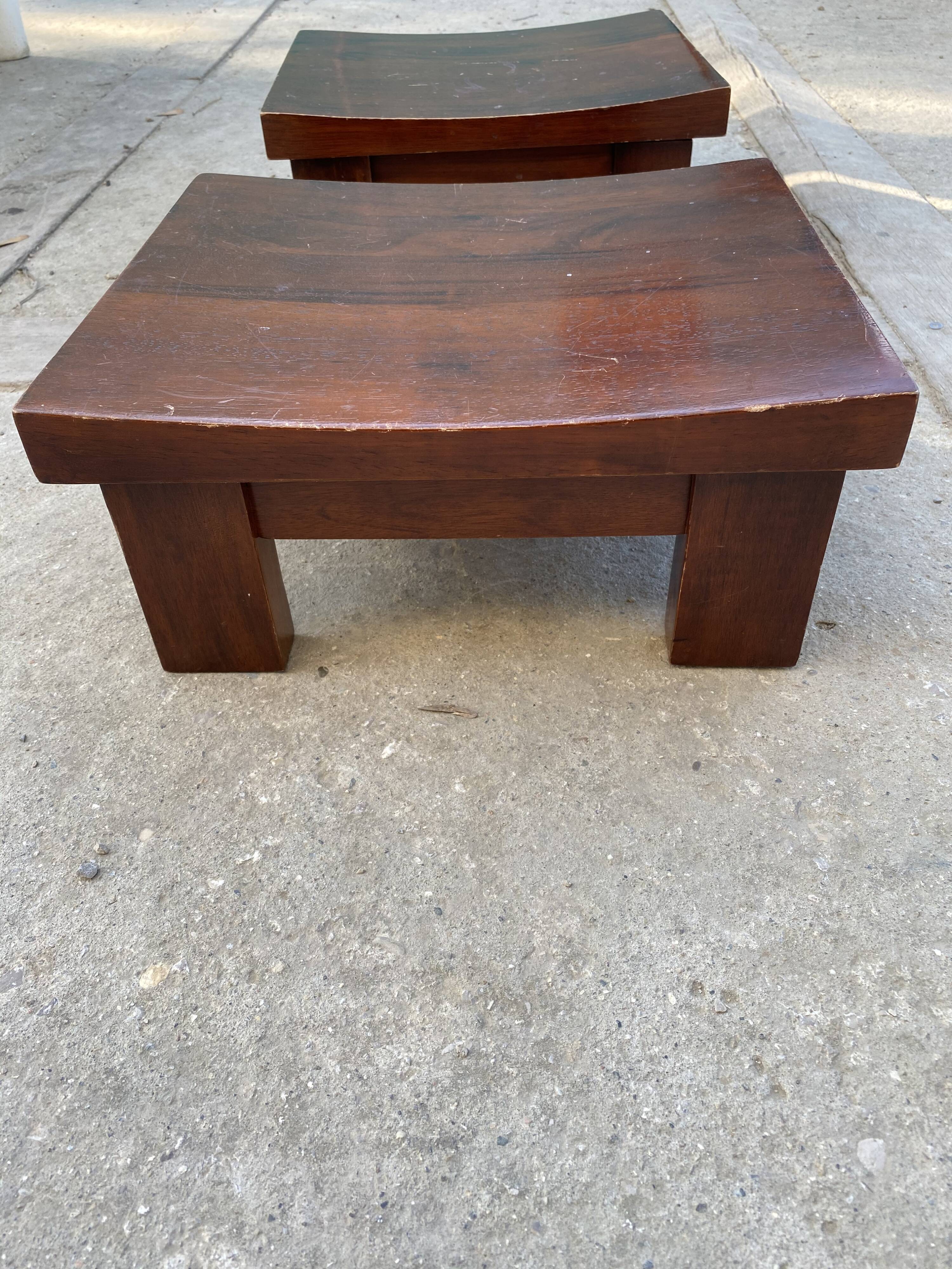 Pair of Asian bedsides