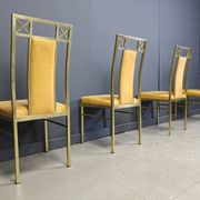 Vintage brass dining chairs by Belgochrom, 1970s