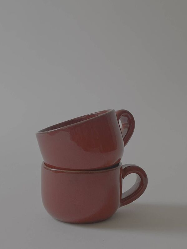 Lot de 2 tasses en céramique émaillée Robert Picault, Vallauris 1950