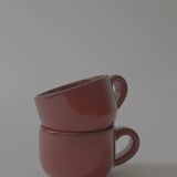 Set of 2 glazed ceramic cups by Robert Picault, Vallauris 1950