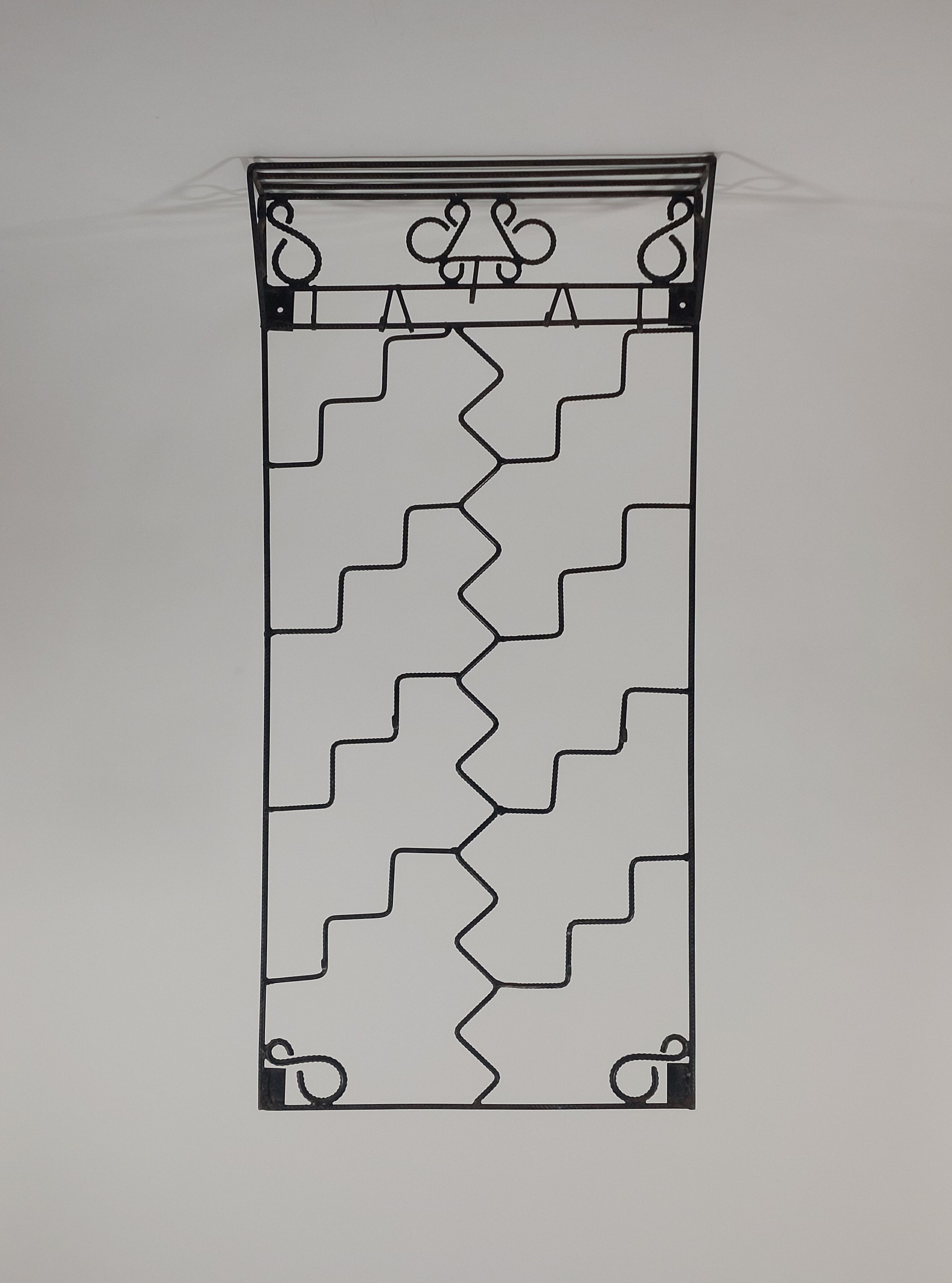 Vintage hand welded one of a kind structural steel coat rack