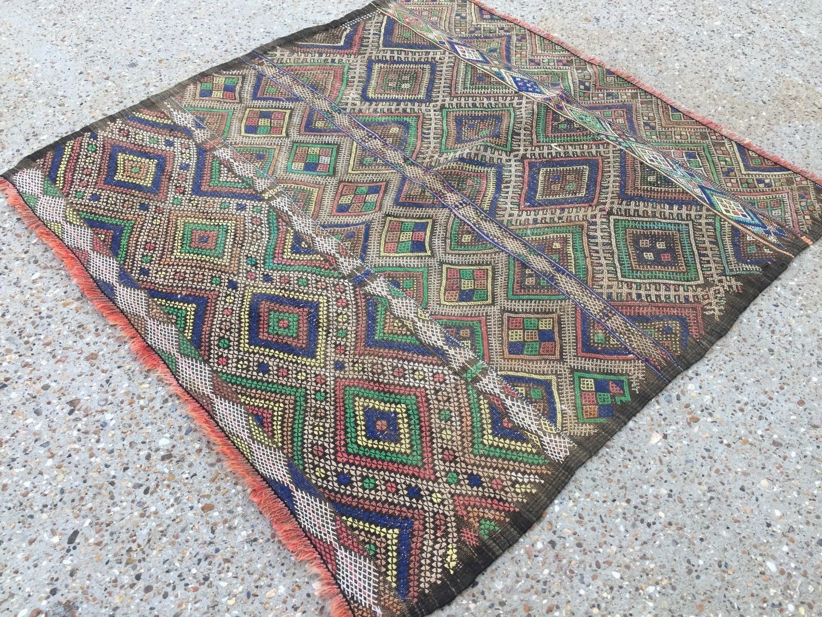 Antique Moroccan Kilim Rug 112x112cm