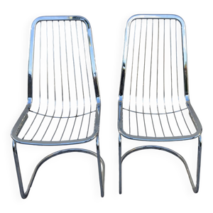 Lot de 2 chaises en métal - 70s