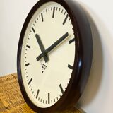 Industrial Bakelite Factory Wall Clock from Pragotron, 1960s