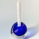 Italian blue Sommerso candleholder by Seguso, Murano, 1970s