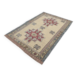 Red & Cream Turkish Vintage Rug