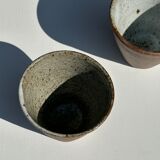 Lot de 2 tasses / mug en céramique indonésienne (mat brun)