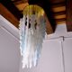 Albano Poli waterfall hanging lamp, 1970, Murano Italy
