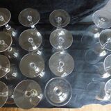 Set of 16 crystal glasses including 12 crystal glasses.