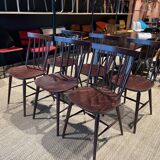 Set of 6 chairs in dark wood
