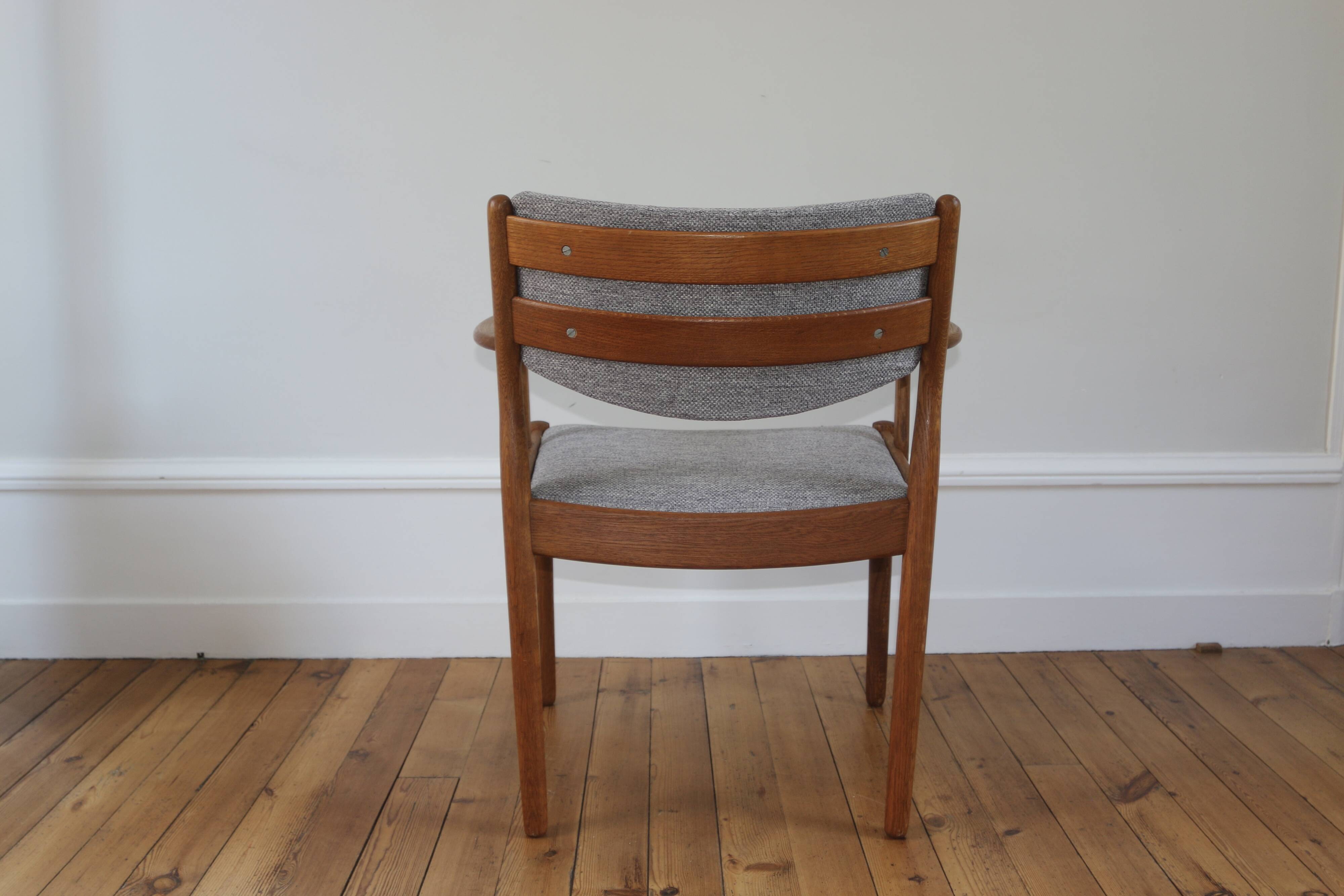 Pair of vintage Scandinavian Poul Volther J72 oak armchairs, 1960s