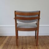Pair of vintage Scandinavian Poul Volther J72 oak armchairs, 1960s