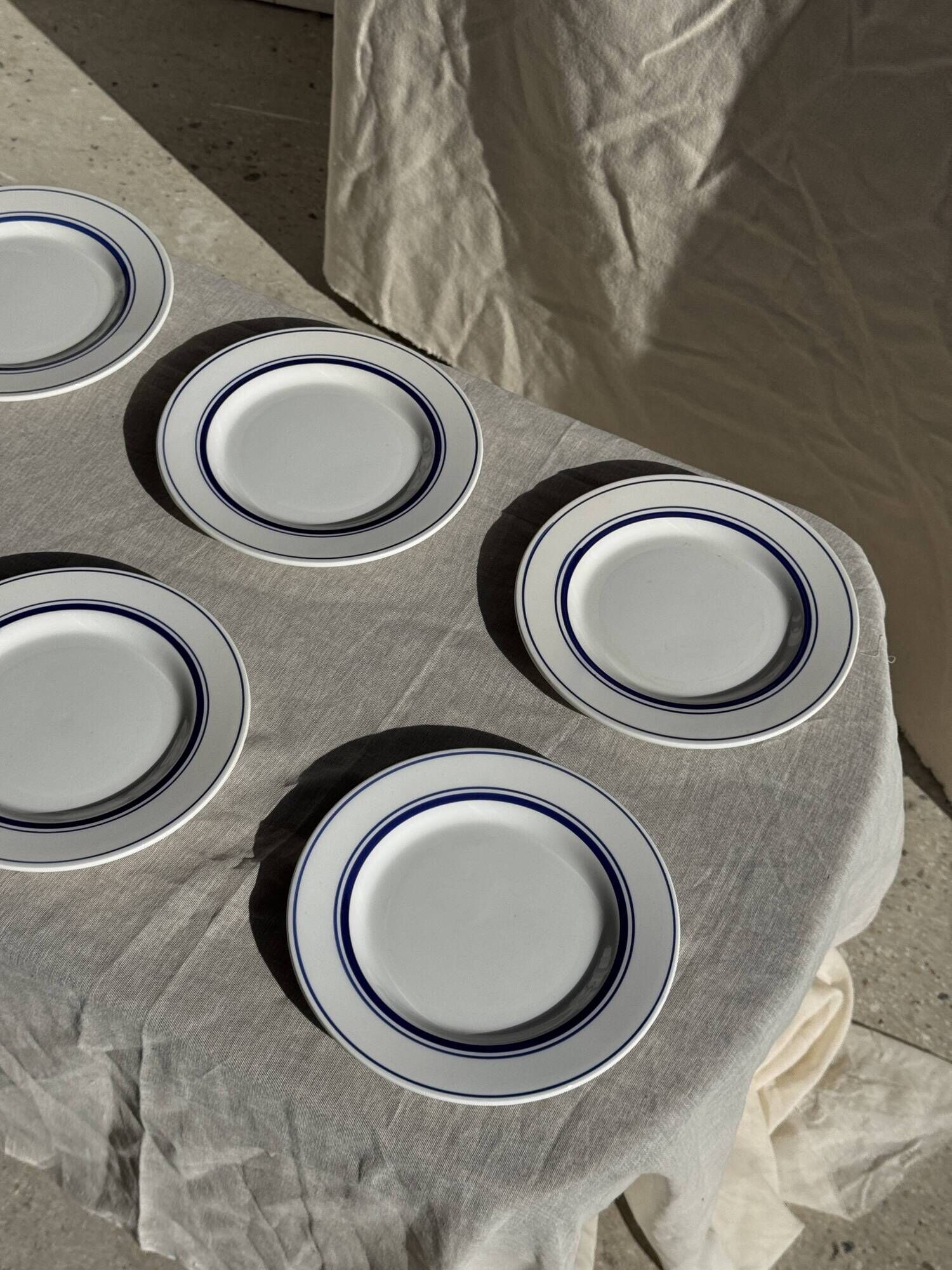 Set of 10 small dessert plates in Italian ceramic Total rim b