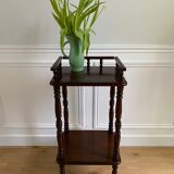 Phone table, wooden two trays