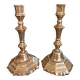 Old chiseled candlesticks