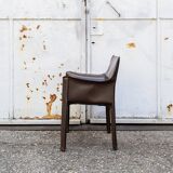 Sedie in cuoio Cab 413 di Mario Bellini per Cassina 1977
