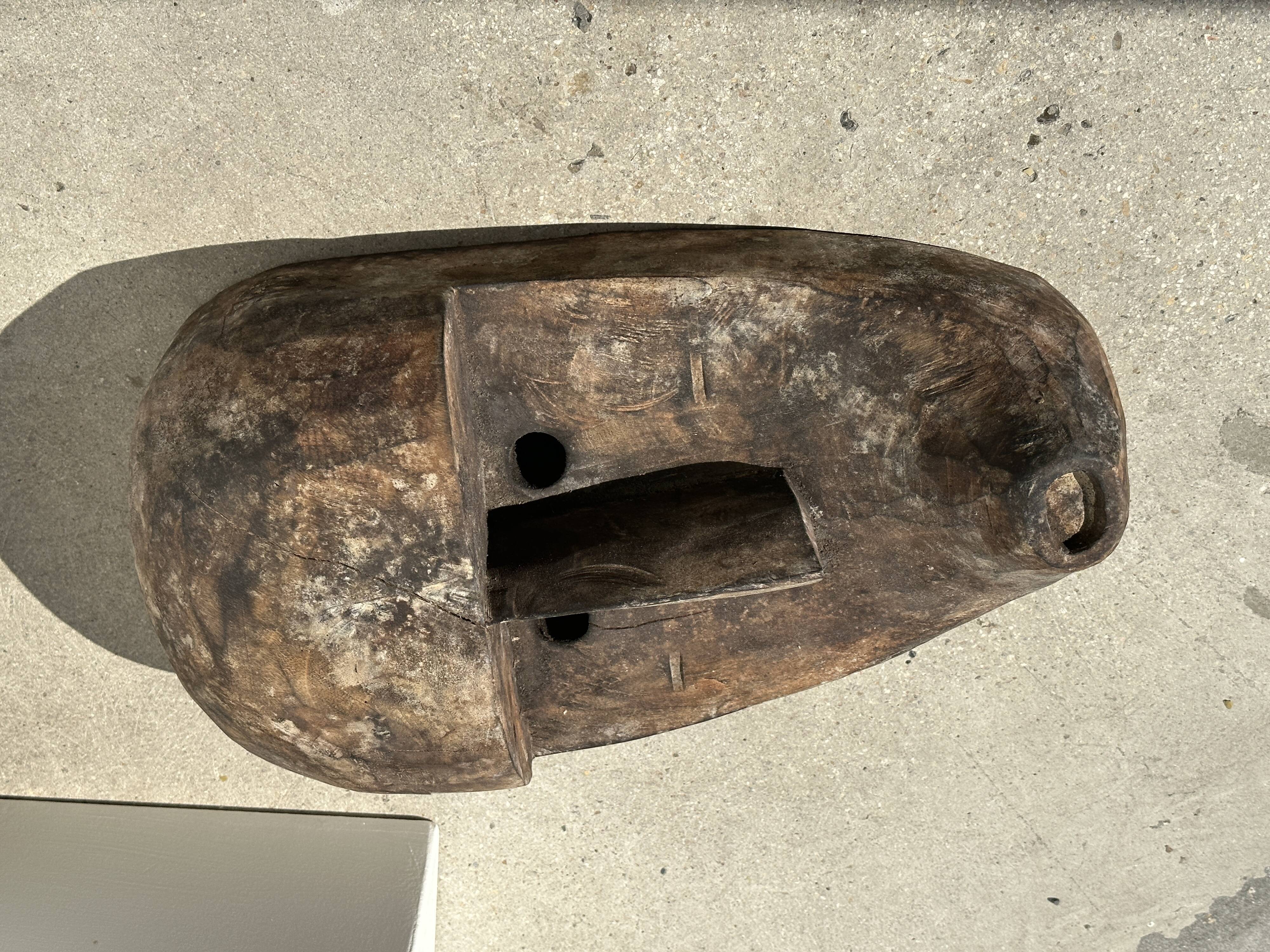 Large Timor mask in patinated wood H:50cm (1)