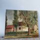 Painting of a countryside landscape in oil on canvas.