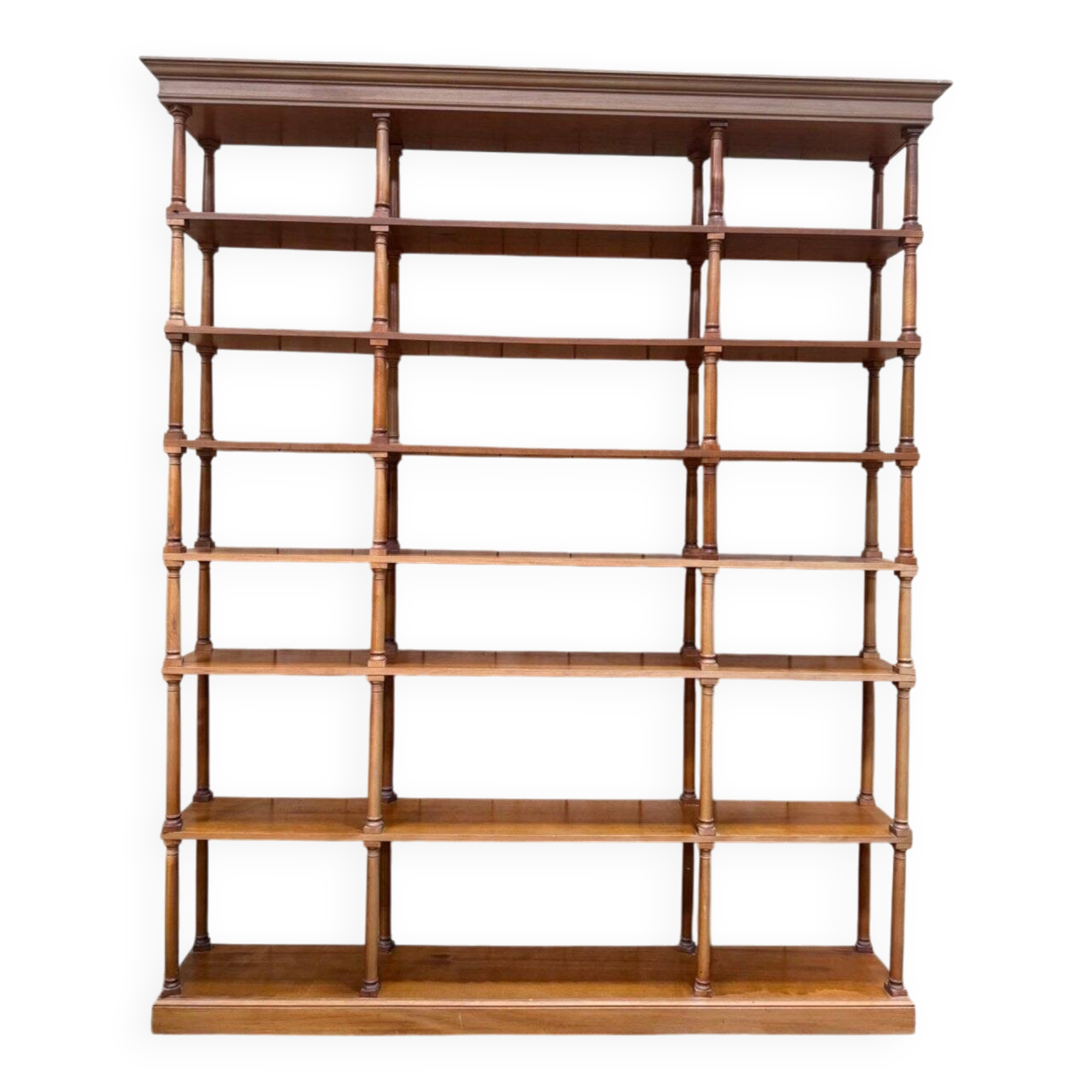 Large removable library – Neoclassical style – Stained mahogany wood