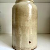 Beige glazed stoneware mustard pot n°5
