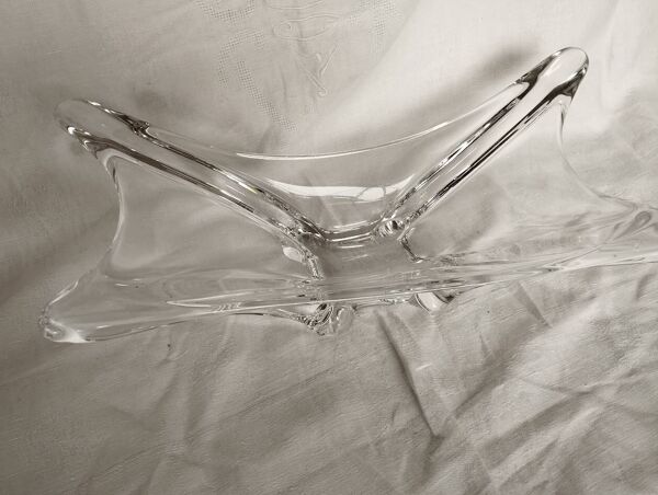 Centre de table vintage – Verre pressé / cristal – Forme étoile – Années 50